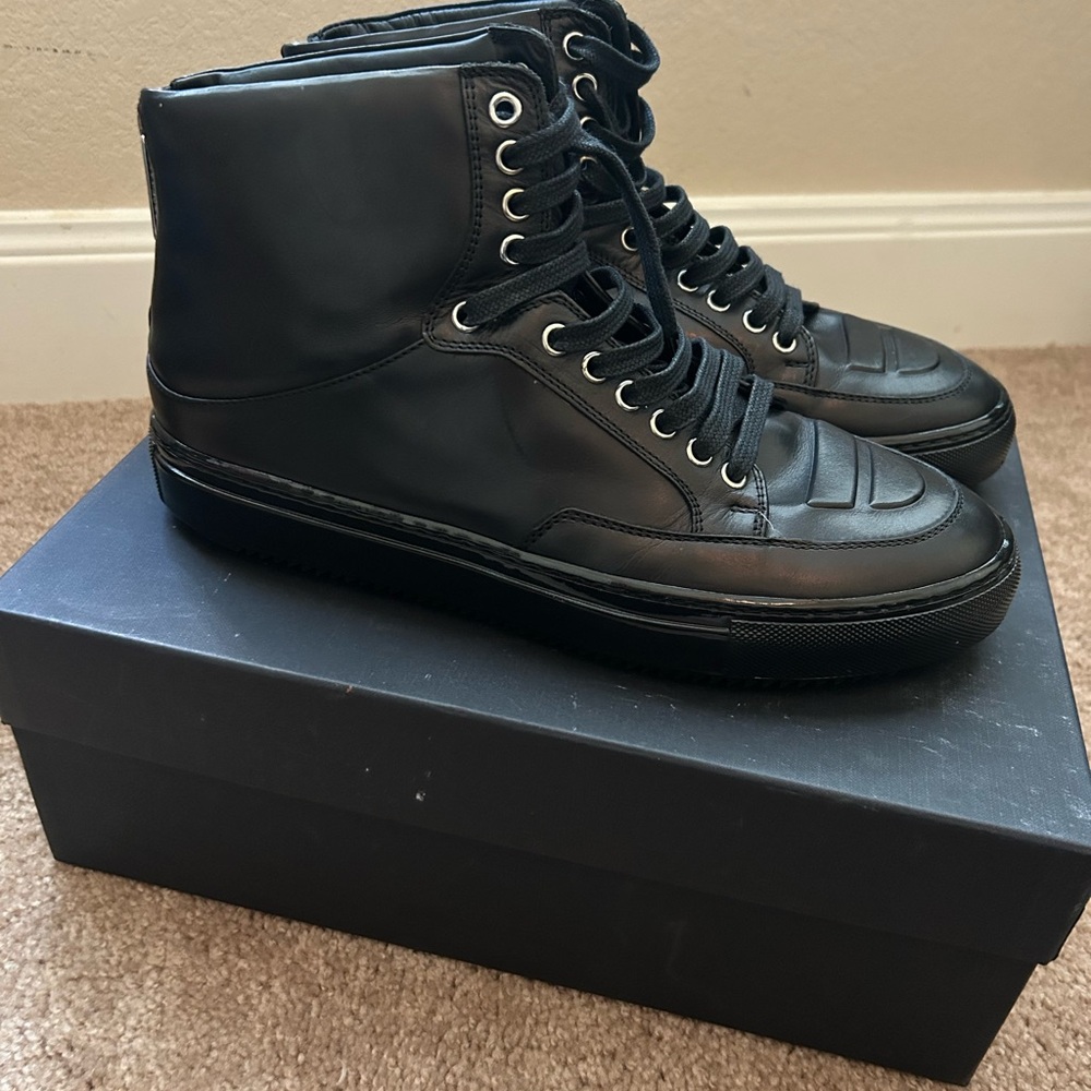 Alejandro Ingelmo Black Leather High-Top Men's Sneakers